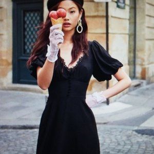 For Love & Lemons Atlanta mini dress in black